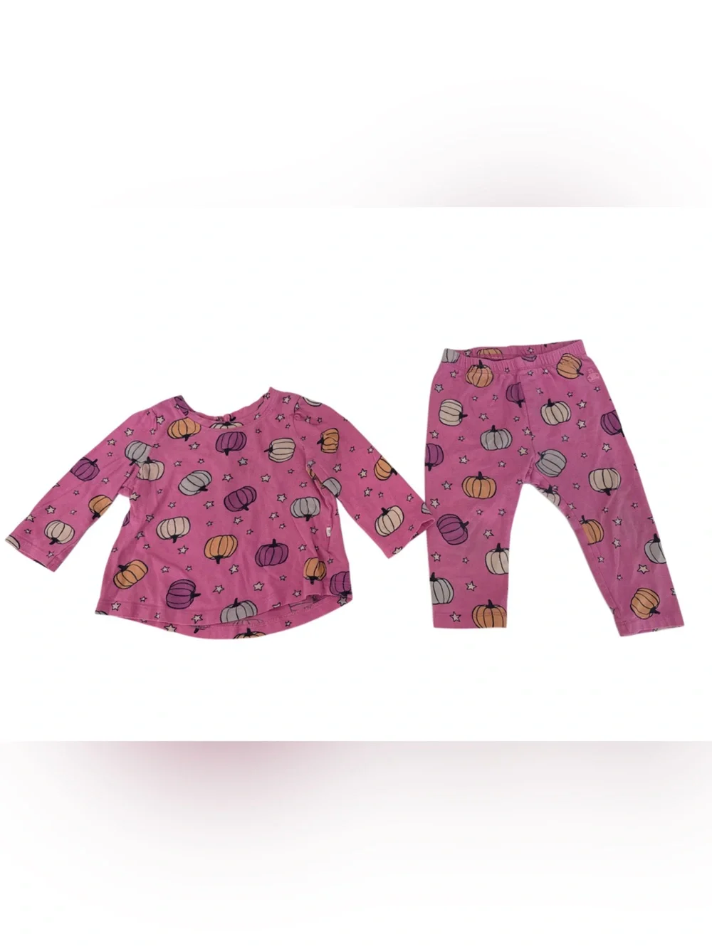 Baby girl Gap Pink Pumpkin Print Pajama Set 6-12 months